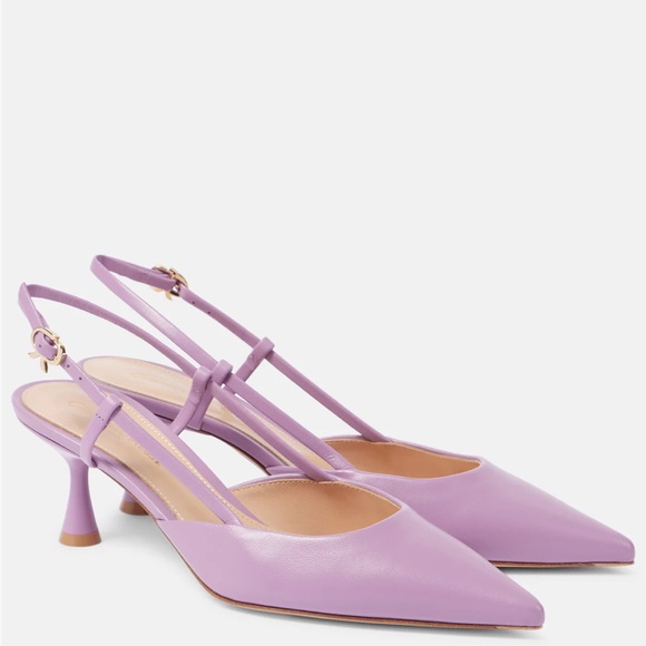 Gianvto Rossi leather sling back pumps in purple - Picture 1 of 4